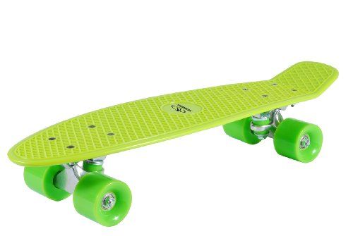 HUDORA Unisex - Kinder 12136 Retro Skateboard Zitrone Grün [B-WARE]