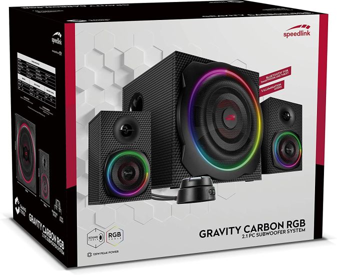 Speedlink Gravity Carbon RGB 2.1 Subwoofer System - Lautsprechersystem mit Bluetooth
