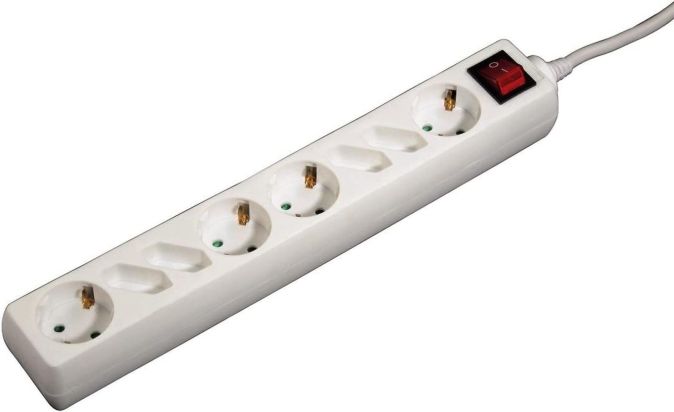Hama 8-Fach Steckdosenleiste mit Schalter 4x Schuko 4x Euro Mehrfachsteckdose
