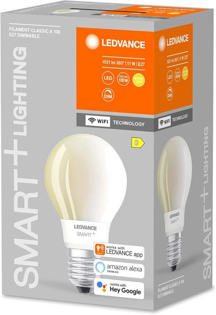 LEDVANCE E27 Warmweißes  Smarte LED-Lampe mit Wifi Technologie Dimmbar 