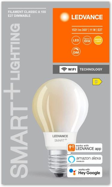 LEDVANCE E27 Warmweißes  Smarte LED-Lampe mit Wifi Technologie Dimmbar 