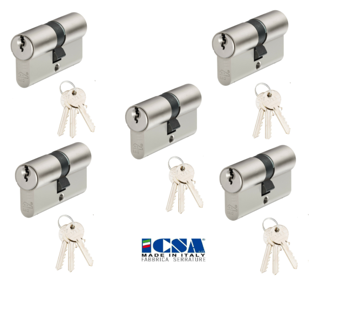 ICSA® MADE IN ITALY Zylinderschloss 148 30/30 inkl. 15 Schlüssel [5ER]