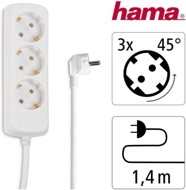 Hama 3-Fach Steckdosenleiste Mehrfachstecker 1,4m Hama 3-Fach Steckdosenleiste Mehrfachstecker 1,4m