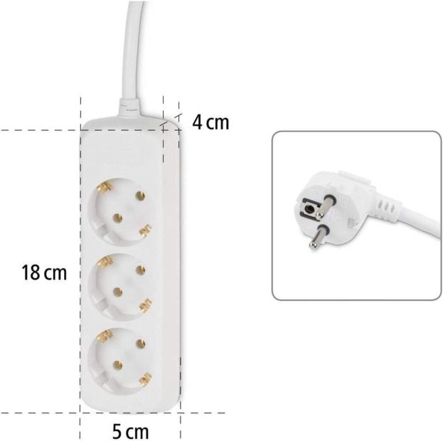 Hama 3-Fach Steckdosenleiste Mehrfachstecker 1,4m Hama 3-Fach Steckdosenleiste Mehrfachstecker 1,4m