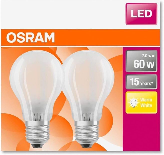  OSRAM STAR E27 LED Leuchtmittel Filament Lampe Birne 60W Warmweiß [2er]