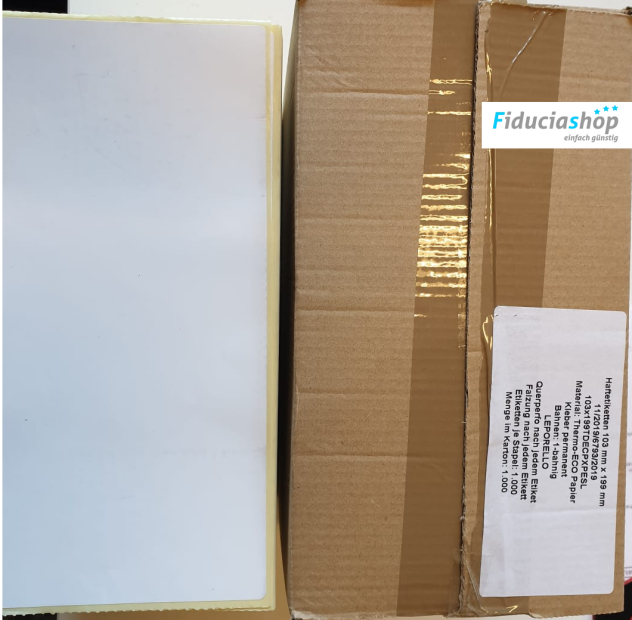 2000x Versandetiketten für DHL Thermopapier 103 x 199 (Faltband) 