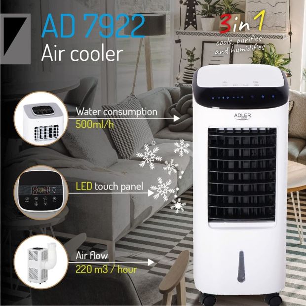 AdlerAD 7922 Luftentfeuchter Mobil Klimagerät Luftkühler 350W mit 3 Stufen AdlerAD 7922 Luftentfeuchter Mobil Klimagerät Luftkühler 350W mit 3 Stufen