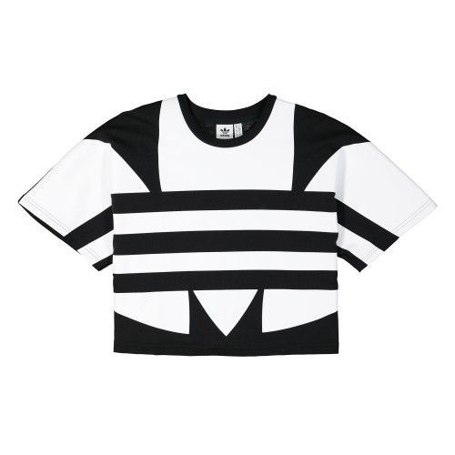 Adidas Large Logo T-SHIRT %100 Baumwolle Schwarz/Weiß