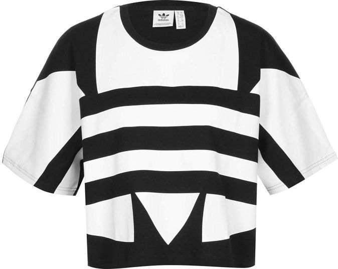 Adidas Large Logo T-SHIRT %100 Baumwolle Schwarz/Weiß