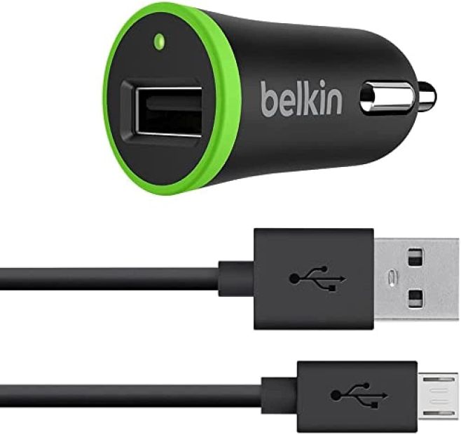 Belkin KFZ Ladegerät mit 1,2 m Micro USB Auto Ladegerät Zigarettenanzünder Belkin KFZ Ladegerät mit 1,2 m Micro USB Auto Ladegerät Zigarettenanzünder