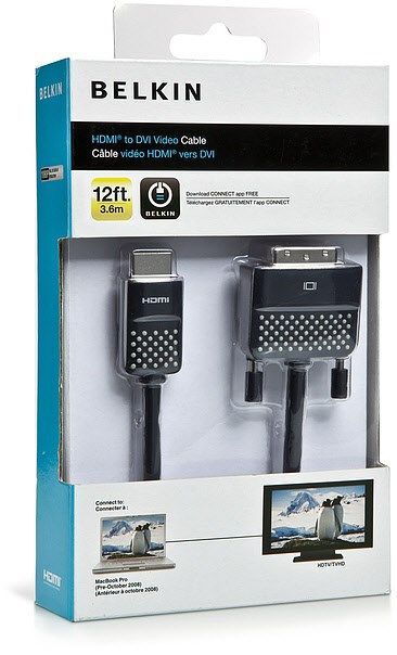 Belkin HDMI - DVI-D Videokabel Konventerkabel Vergoldet 3,6 m Belkin HDMI - DVI-D Videokabel Konventerkabel Vergoldet 3,6 m