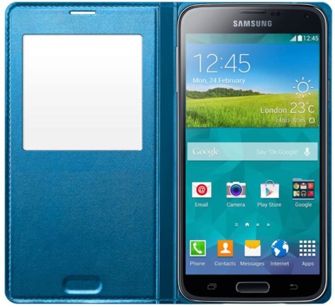 Samsung Flip Cover mit Sichtfenster für Samsung Galaxy S5