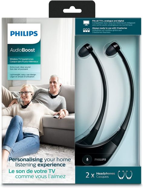 Philips SSC5002/10 AudioBoost 2x kabelloser TV -Kopfhörer Philips SSC5002/10 AudioBoost 2x kabelloser TV -Kopfhörer