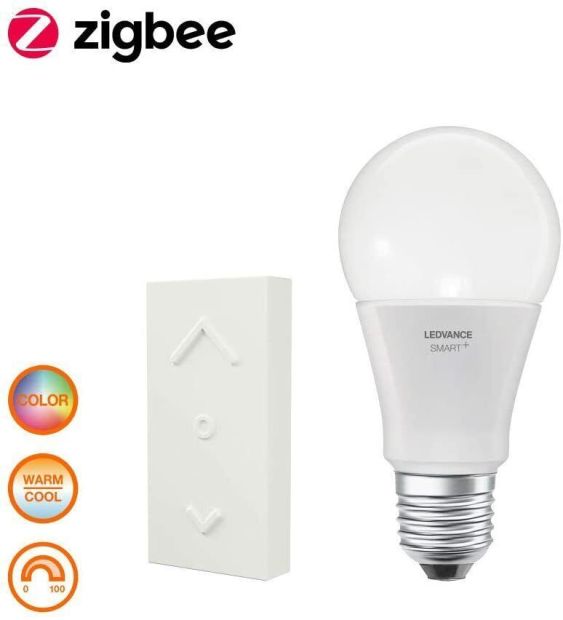 LEDVANCE Zigbee Smart+ RGB LED mit Fernbedienung E27 Dimmbar RGB
