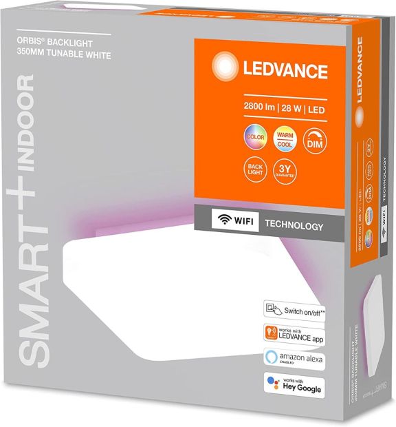 LEDVANCE ORBIS BACKLITE SQUARE SMART+ Wi-Fi Dimmbar Deckenleuchte 35x35 cm