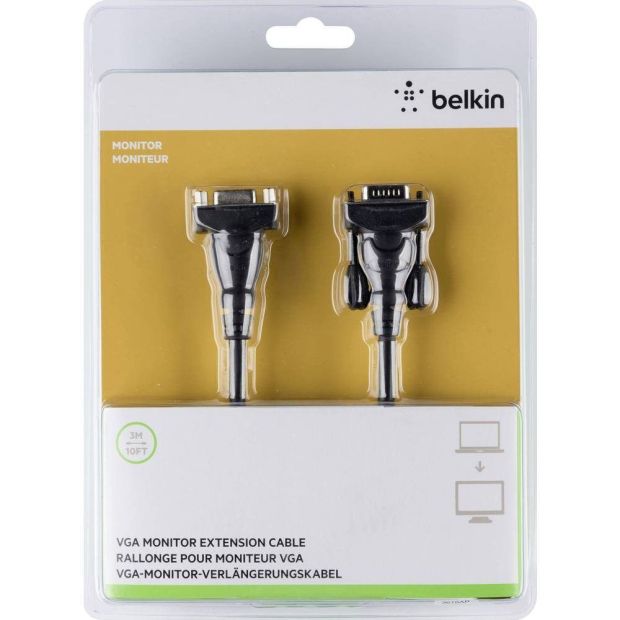 Belkin VGA Kabel Monitorkabel Verlängerungskabel Anschlusskabel Vergoldet 3 m Belkin VGA Kabel Monitorkabel Verlängerungskabel Anschlusskabel Vergoldet 3 m