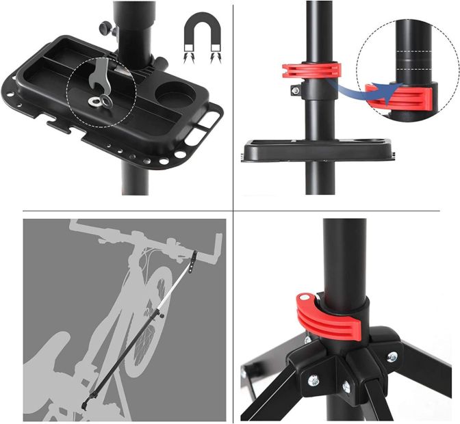 Songmics Fahrrad Reparaturständer Montageständer Zentrierständer Reparaturset