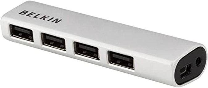 Belkin 2.0 4 Port USB Hub Verteiler Hub Adapter 480 Mbit/S Datenübertrag Silber