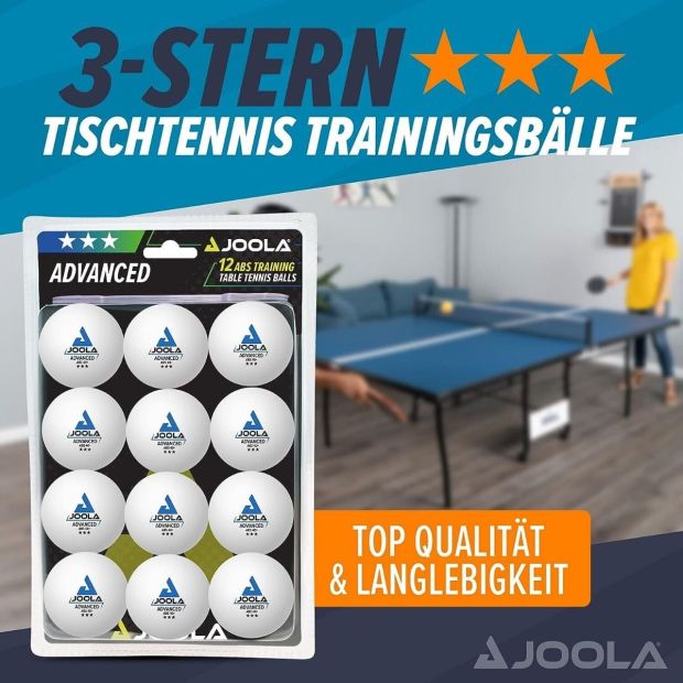 JOOLA Advanced Training Tischtennisbälle [12ER PACK]