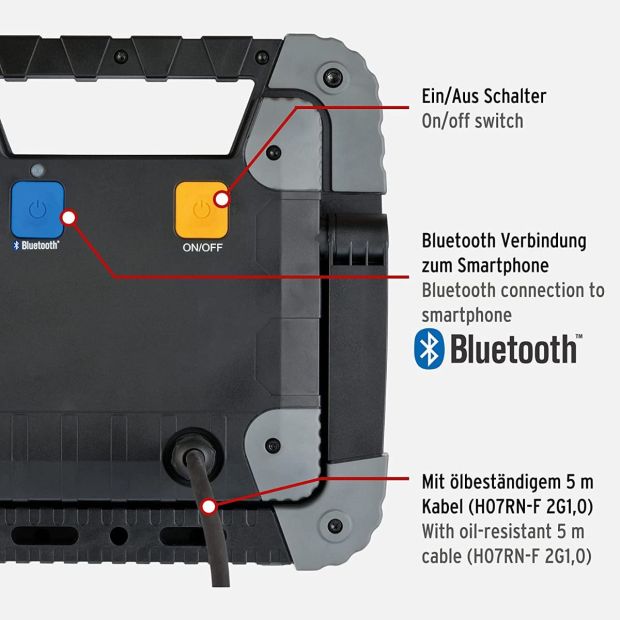 Brennenstuhl TORAN 3050 MB Bluetooth LED Baustrahler Arbeitsleuchte 5m 