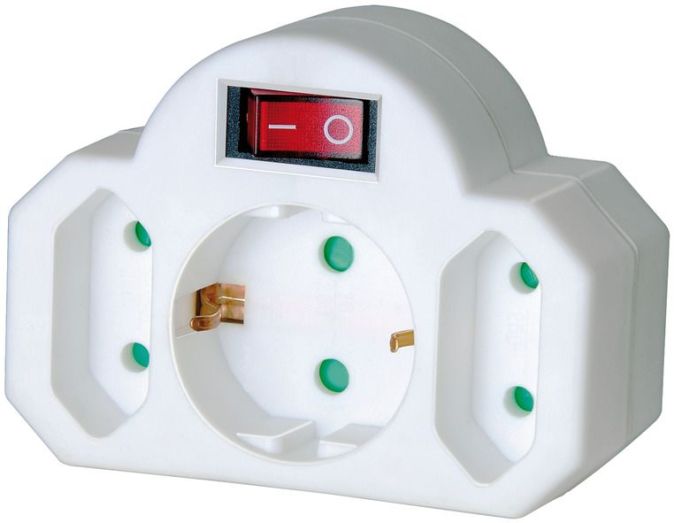 Brennenstuhl Mehrfachsteckdose Steckdosenadapter 3-fach mit Schalter 