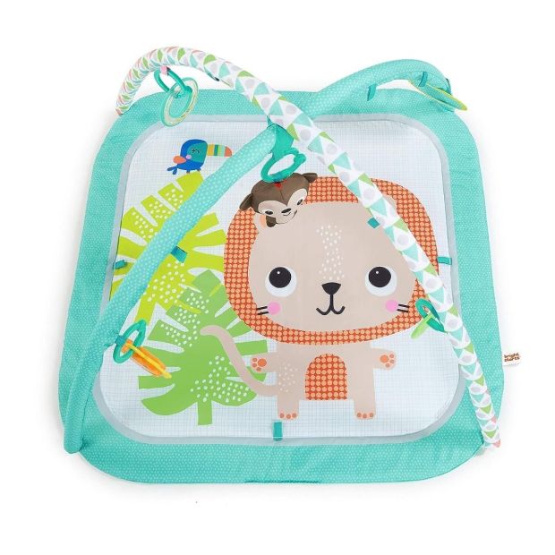 Bright Starts Safari Spielmatte Krabbeldecke mit 5 Spielzeuge