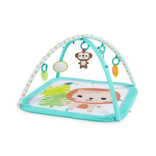 Bright Starts Safari Spielmatte Krabbeldecke mit 5 Spielzeuge