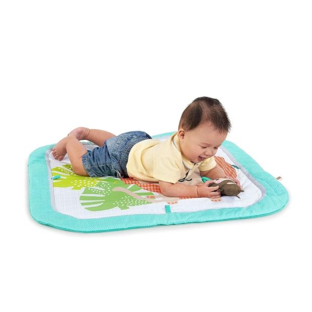 Bright Starts Safari Spielmatte Krabbeldecke mit 5 Spielzeuge
