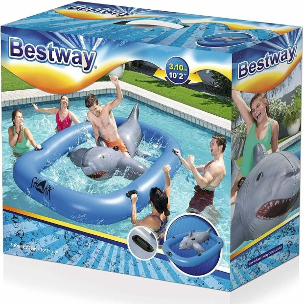 Bestway Luftmatratze Haifisch 297 x 188 x 71 cm Schwimmtier XXL Schwimmring Bestway Luftmatratze Haifisch 297 x 188 x 71 cm Schwimmtier XXL Schwimmring