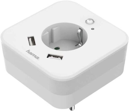 Hama LED Nachtlicht Steckdose mit 2 USB Anschluss 