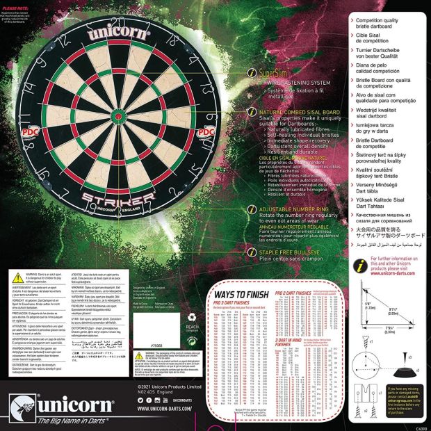 Unicorn Dartscheibe Dartboard Bristle Board Striker Stürmer Dart Game