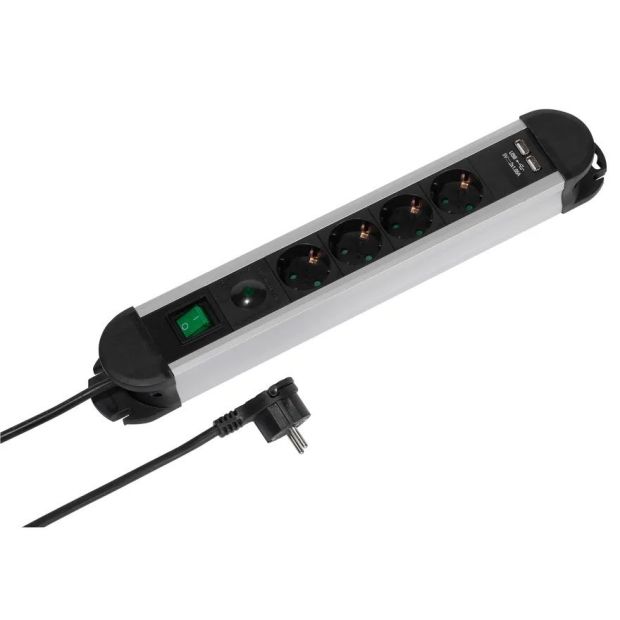 Vivanco 4-fach Steckdosenleiste mit 2 USB-Anschlüsse und Schalter Mehrfachsteckdose Vivanco 4-fach Steckdosenleiste mit 2 USB-Anschlüsse und Schalter Mehrfachsteckdose