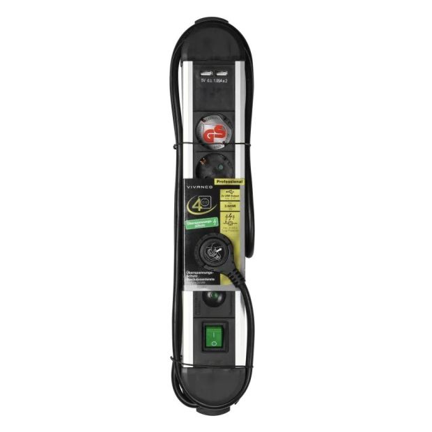 Vivanco 4-fach Steckdosenleiste mit 2 USB-Anschlüsse und Schalter Mehrfachsteckdose Vivanco 4-fach Steckdosenleiste mit 2 USB-Anschlüsse und Schalter Mehrfachsteckdose