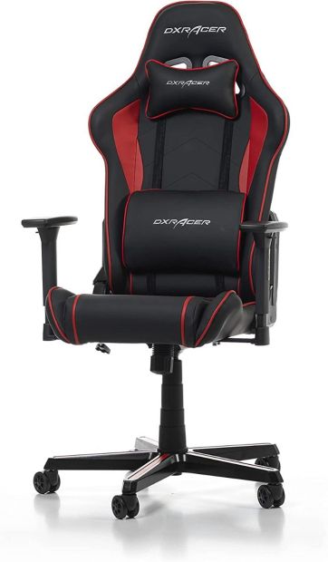 DXRacer Prince P08 Gaming Stuhl Drehstuhl Chefsessel 185 cm Schwarz/Rot[B-WARE]