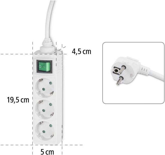 Hama 3-Fach Steckdosenleiste mit Schalter Steckerleiste Winkelstecker1,4m Hama 3-Fach Steckdosenleiste mit Schalter Steckerleiste Winkelstecker1,4m