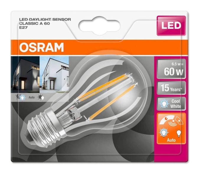 Osram LED E27 Leuchtmittel Kaltweiß Licht Sensor 60W Osram LED E27 Leuchtmittel Kaltweiß Licht Sensor 60W