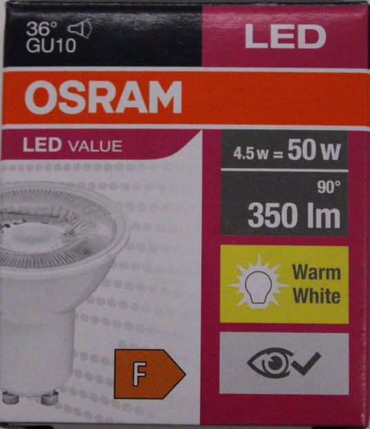 OSRAM GU10 LED Spot PAR16 Leuchtmittel Warmweiß Reflektor Lampe 50W OSRAM GU10 LED Spot PAR16 Leuchtmittel Warmweiß Reflektor Lampe 50W