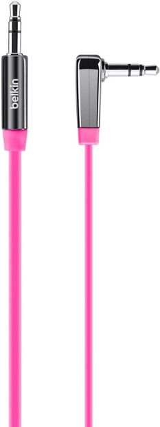 Belkin 3,5 mm Audiokabel Klinkenkabel AUX Stecker Gewinkelt 0,9 m Pink