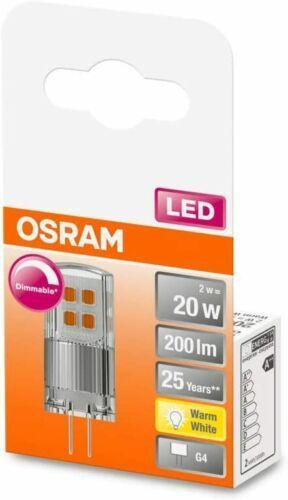 OSRAM G4 LED Stiftsockellampe Dimmbar Pinlampe 20W Warmweiß [4ER]