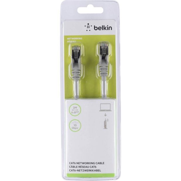 Belkin RJ45 Patchkabel CAT 6 LAN Netzwerkkabel Ethernetkabel  2m Grau
