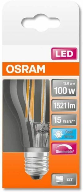 OSRAM LED E27 Glühbirne Dimmbar 100W Binnenform Kaltweiß [5ER]