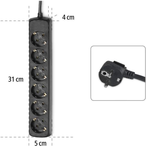 Hama 6- Fach Steckdosenleiste Mehrfachsteckdose Verteilersteckdose Hama 6- Fach Steckdosenleiste Mehrfachsteckdose Verteilersteckdose