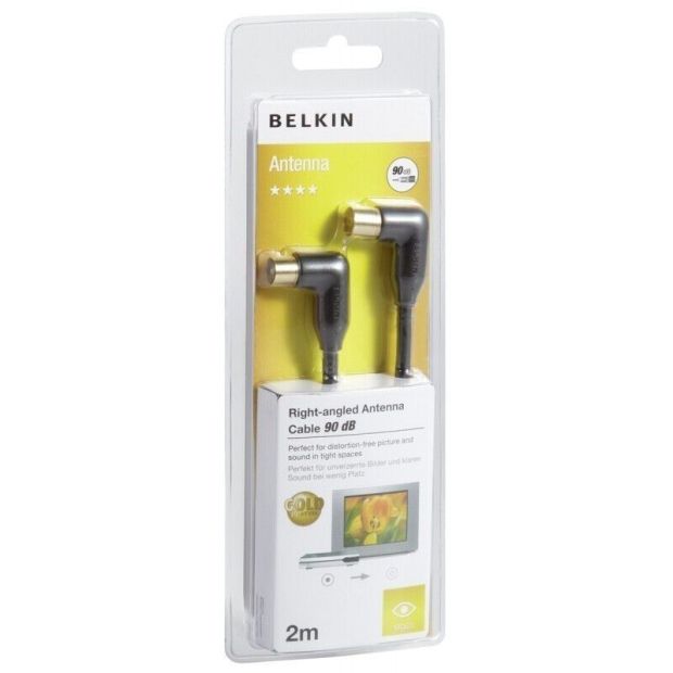 Belkin Antennenkabel Fernsehkabel Abgewinkelt 2m Schwarz Belkin Antennenkabel Fernsehkabel Abgewinkelt 2m Schwarz