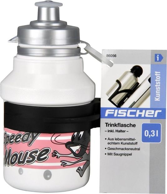 FISCHER Kinder Trinkflasche mit Fahrrad Halter 0.3L FISCHER Kinder Trinkflasche mit Fahrrad Halter 0.3L