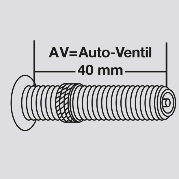 FISCHER Fahrradschlauch 24 Zoll 40/57-507 Auto Ventil