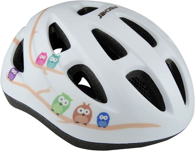 Fischer Fahrradhelm Kinderhelm Radhelm mit Beleuchtung XS-S weiß