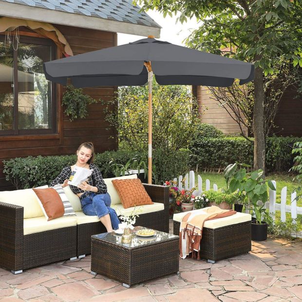 Songmics Sonnenschirm Balkonschrim Terrasenschrim 200x125 cm
