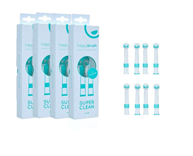 Happybrush 8x  Aufsteckbürsten Zahnbürsten Ersatzzahnbürsten 