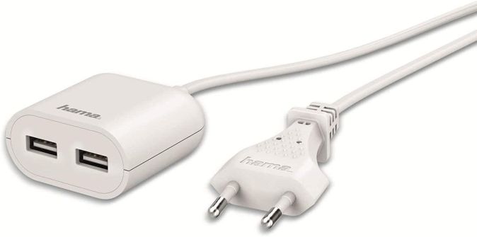 Hama USB Netzteil mit Kabel USB Verlängerungskabel 2-Fach 