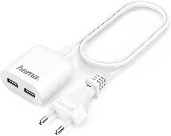 Hama USB Netzteil mit Kabel USB Verlängerungskabel 2-Fach 